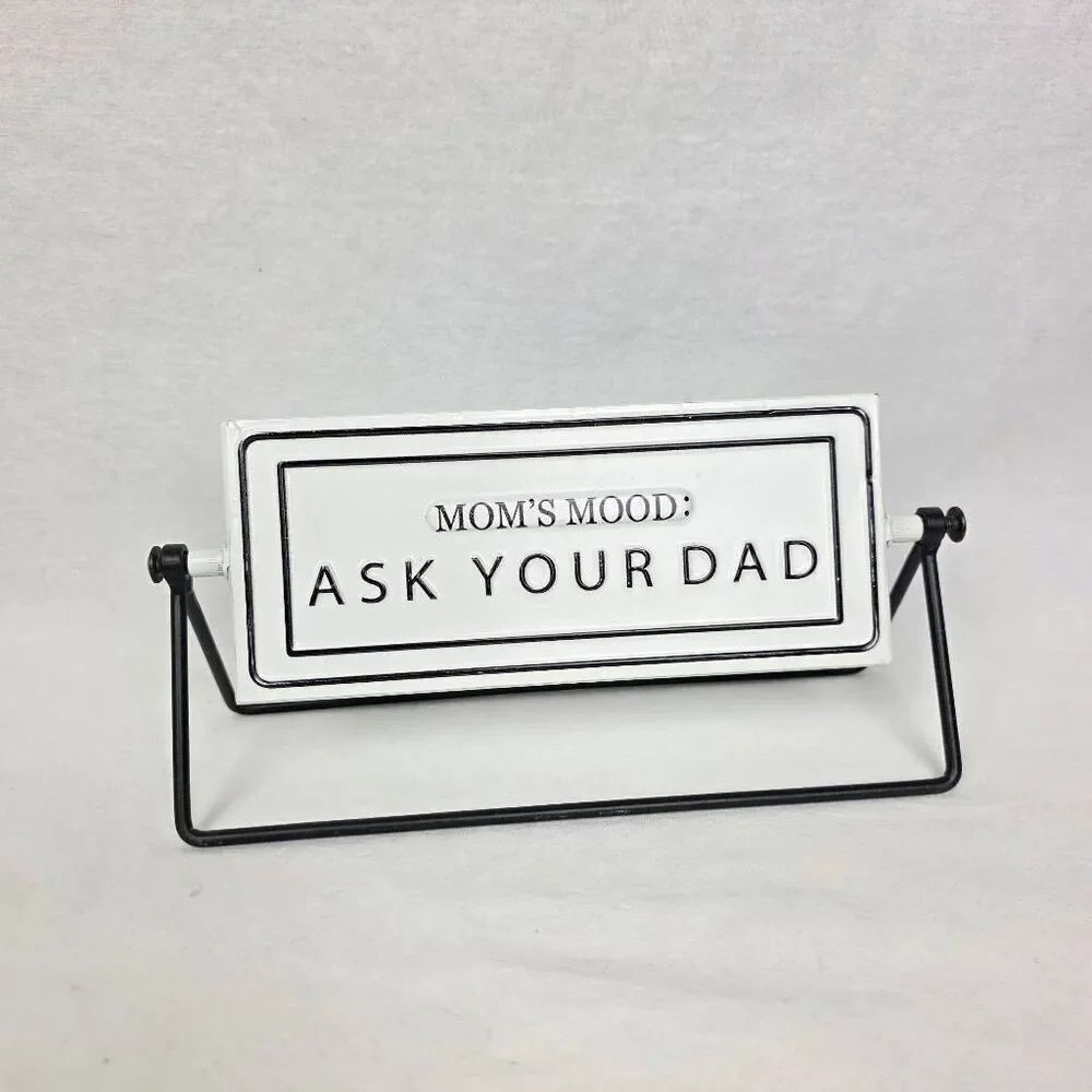 Mom’s Mood Flip Desk Sign Funny Decor